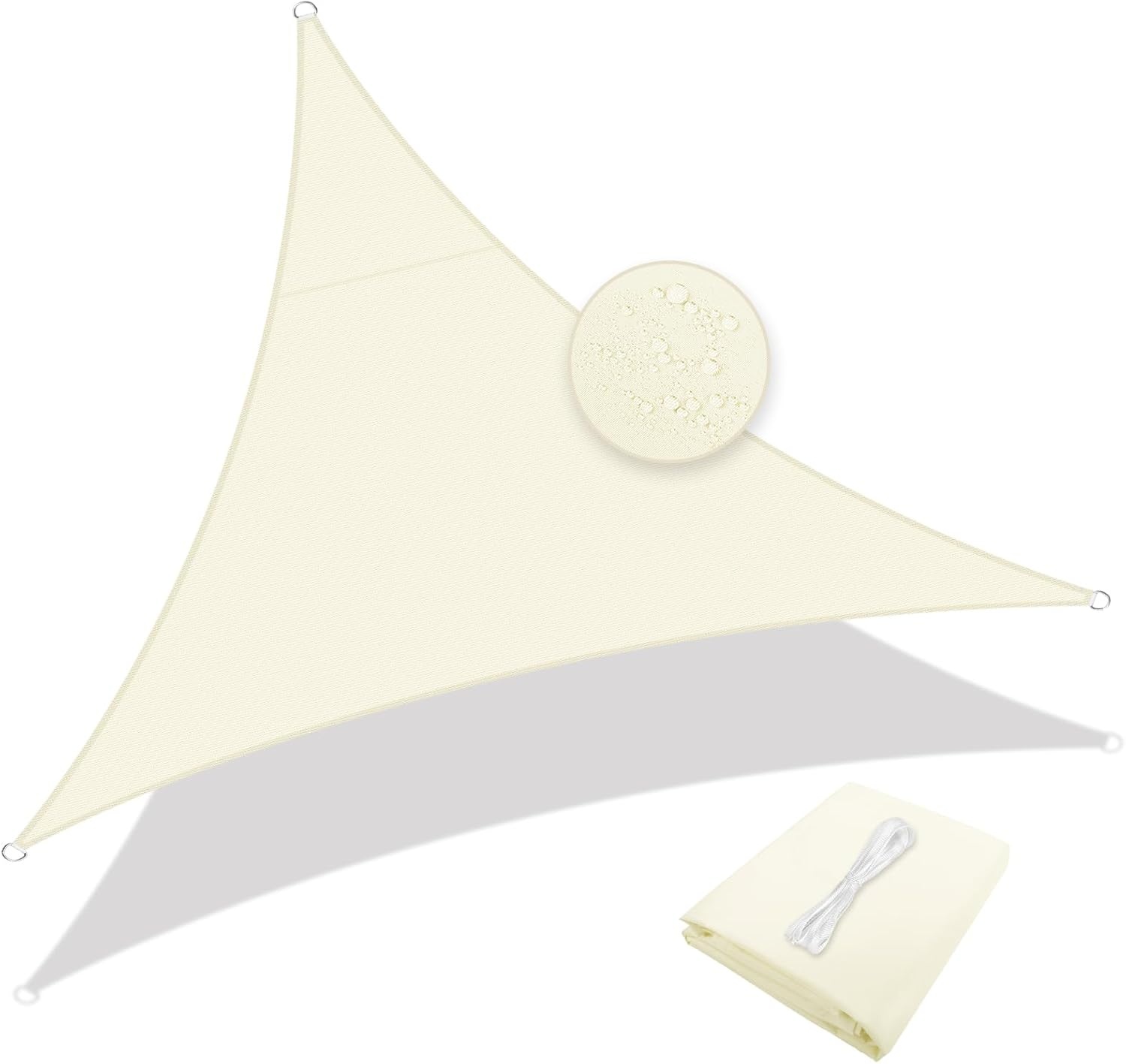 Rechthoekig Zonnezeil 2.5x4m Crème 95% UV-bescherming + Bevestigingsset (39% Korting)