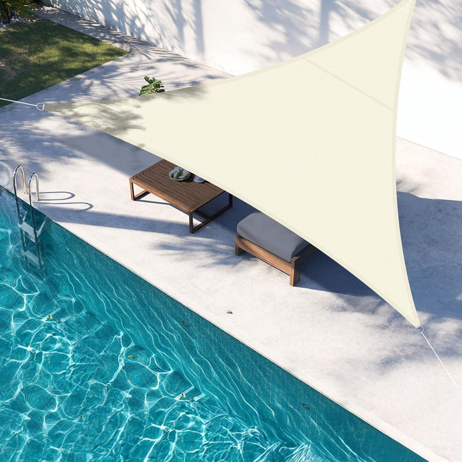 Rechthoekig Zonnezeil 2.5x4m Crème 95% UV-bescherming + Bevestigingsset (39% Korting)