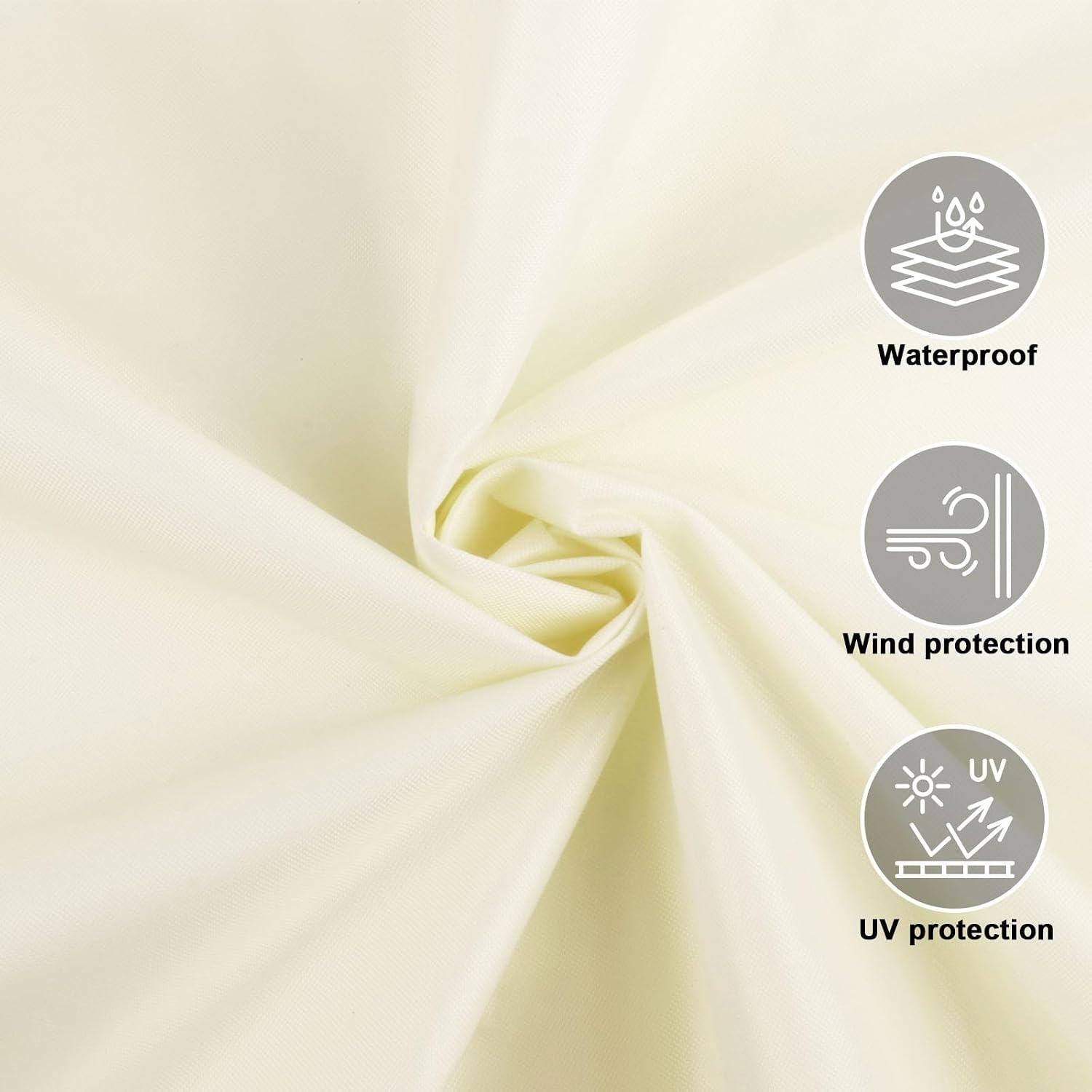Rechthoekig Zonnezeil 2.5x4m Crème 95% UV-bescherming + Bevestigingsset (39% Korting)