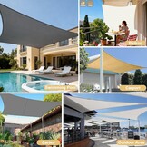 Rechthoekig Zonnezeil 2.5x4m Crème 95% UV-bescherming + Bevestigingsset (39% Korting)