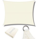 Rechthoekig Zonnezeil 2.5x4m Crème 95% UV-bescherming + Bevestigingsset (39% Korting)