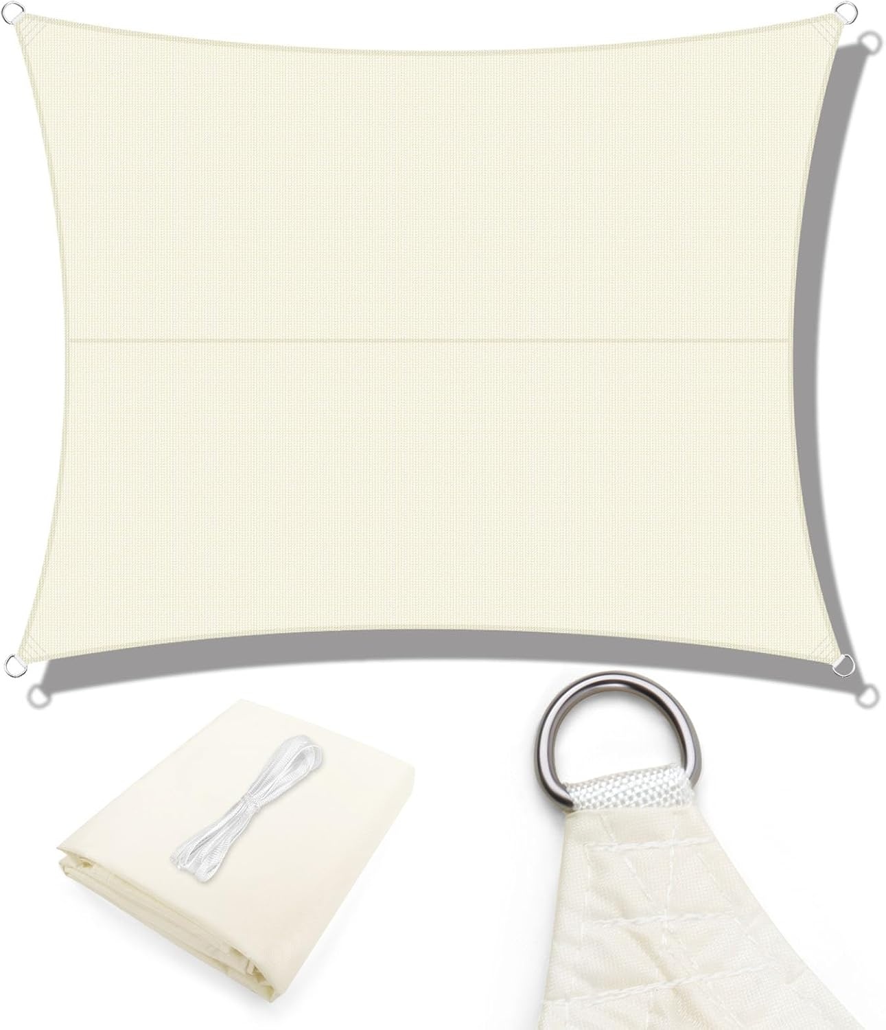 Rechthoekig Zonnezeil Crème 2.5x4m - 95% UV-bescherming & Waterdicht