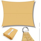 Rechthoekig Zonnezeil 2.5x4m Crème 95% UV-bescherming + Bevestigingsset (39% Korting)