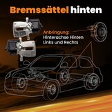 Set Achterste Remklauwen Links + Rechts VW Tiguan 5N (2007-2018) - 58% Korting