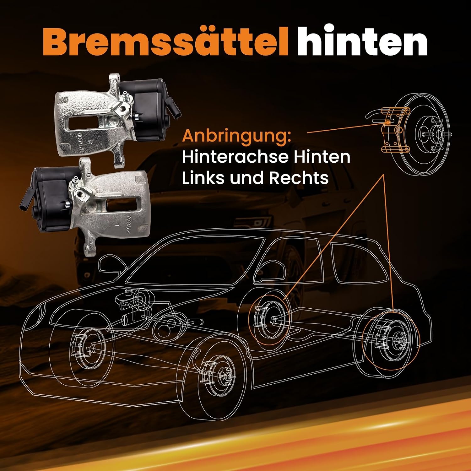 Set Achterste Remklauwen Links + Rechts VW Tiguan 5N (2007-2018) - 58% Korting