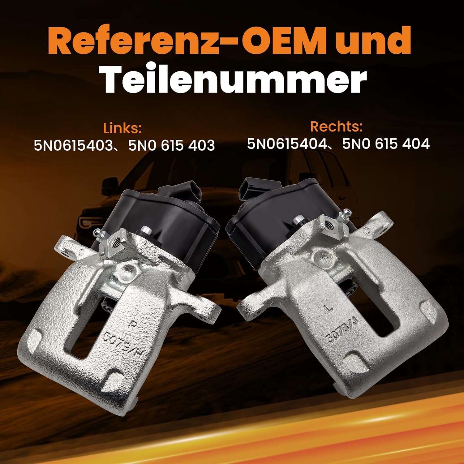 Set Achterste Remklauwen Links + Rechts VW Tiguan 5N (2007-2018) - 58% Korting