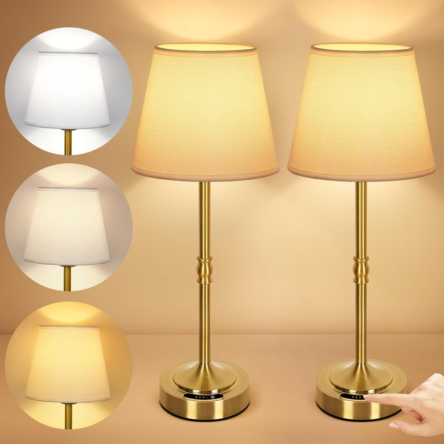 Draadloze LED Tafellamp Goud (2 stuks) - 29% Korting