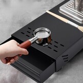 Roestvrijstalen Espressolade met Knock Box & Slagstang (Zwart) - 29% Korting!