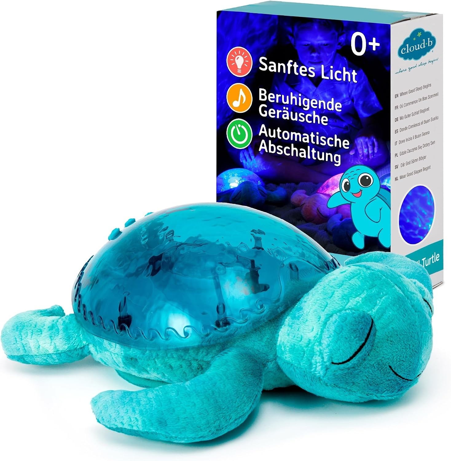 Nachtlamp Schildpad Blauw: Oceaanprojector met Geluid (34% Korting)
