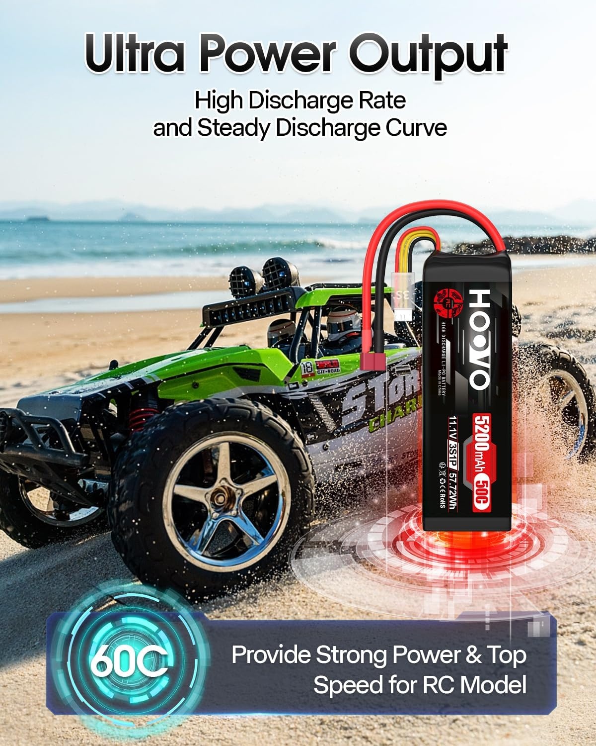 RC Lipo Accu's 3S 11.1V 5200mAh 50C (2 stuks) - 29% Korting
