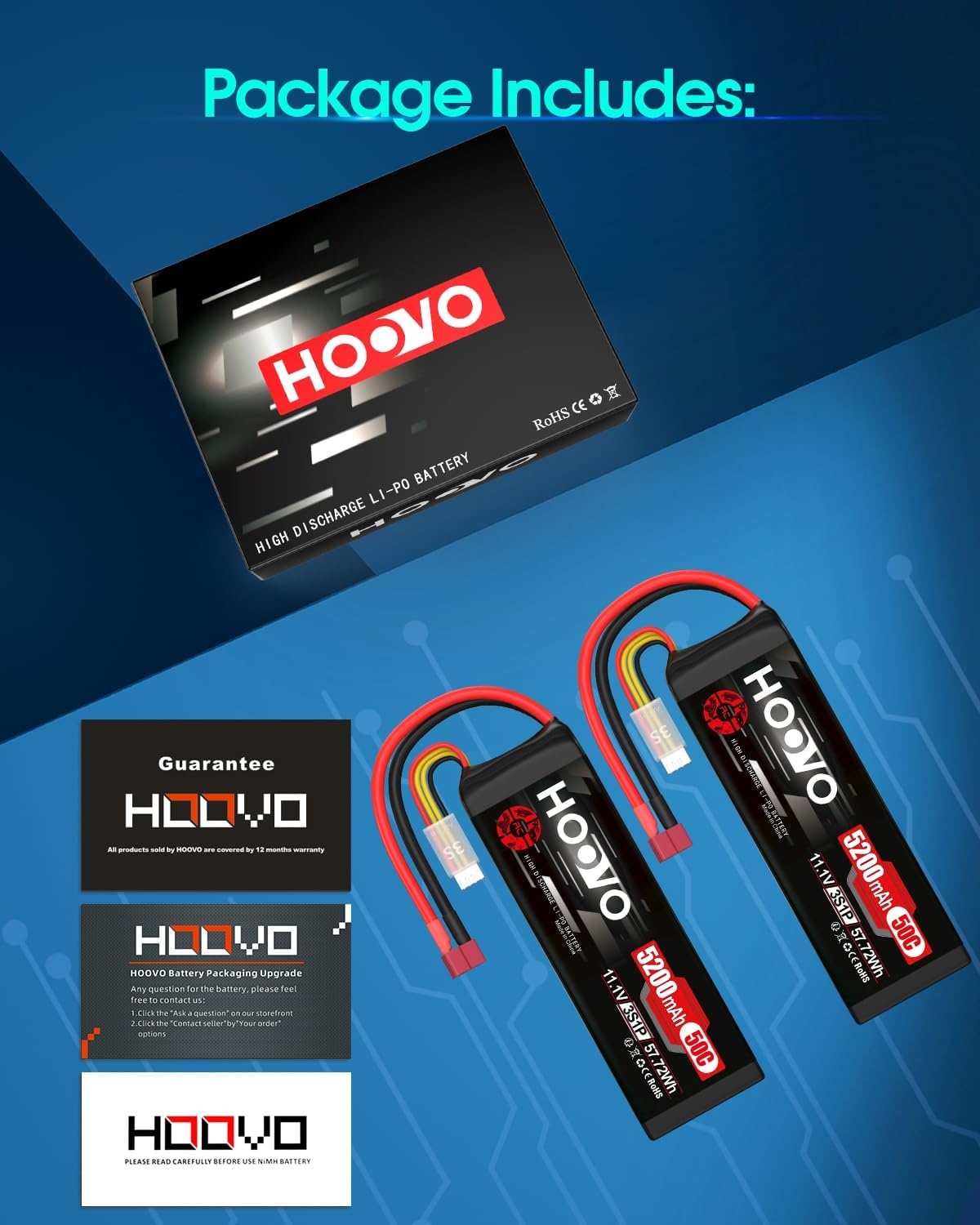 RC Lipo Accu's 3S 11.1V 5200mAh 50C (2 stuks) - 29% Korting