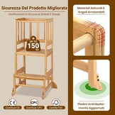 COSYLAND Bamboo Kinder Leertoren - Natuurlijk, 34% Korting