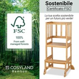 COSYLAND Bamboo Kinder Leertoren - Natuurlijk, 34% Korting