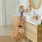 COSYLAND Bamboo Kinder Leertoren - Natuurlijk, 34% Korting
