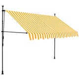 Handmatige Uitschuifbare Luifel met LED - 250 cm Wit/Oranje - 34% Korting!
