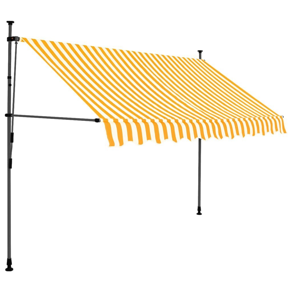 Handmatige Uitschuifbare Luifel met LED - 250 cm Wit/Oranje - 34% Korting!