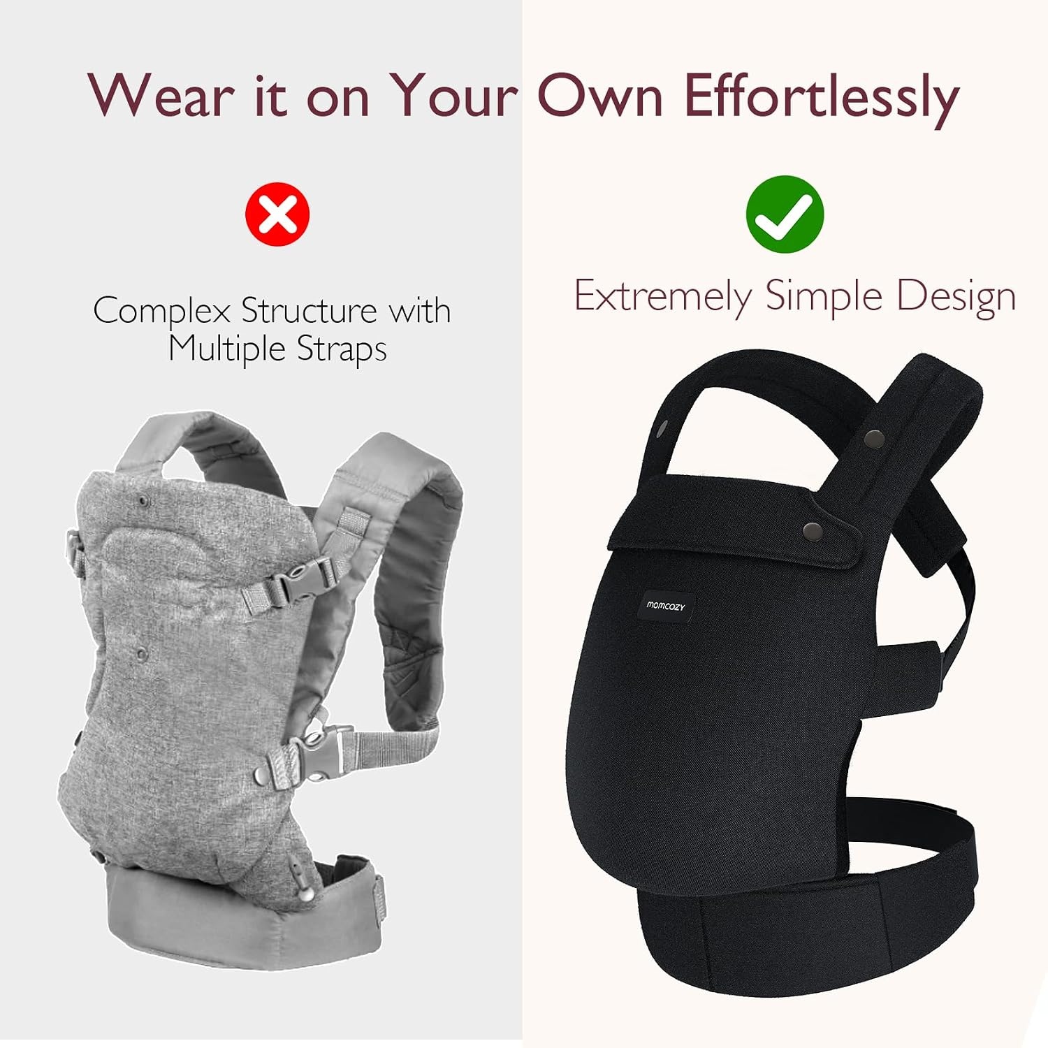 Ergonomische Baby Draagzak Momcozy (0-20kg) - Handsfree Comfort & 29% Korting