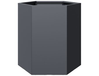 vidaXL Plantenbak zeshoek 46x40x45 cm staal antracietkleurig