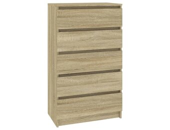 vidaXL Ladekast 60x36x103 cm bewerkt hout sonoma eikenkleurig