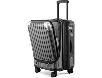 LEVEL8 Handbagage Koffer 20 inch met Laptopvak - Uitbreidbaar - Grijs