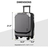 Handbagage Koffer 20 inch met Laptopvak & 15% Uitbreidbaar (52% Korting)