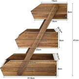 Acacia Wood Fruit Basket, 3 Tier Fruit Stand Bowl Holder Bread Vegetable Storage Rack for Kitchen Countertop