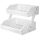 Acacia Wood Fruit Basket, 3 Tier Fruit Stand Bowl Holder Bread Vegetable Storage Rack for Kitchen Countertop