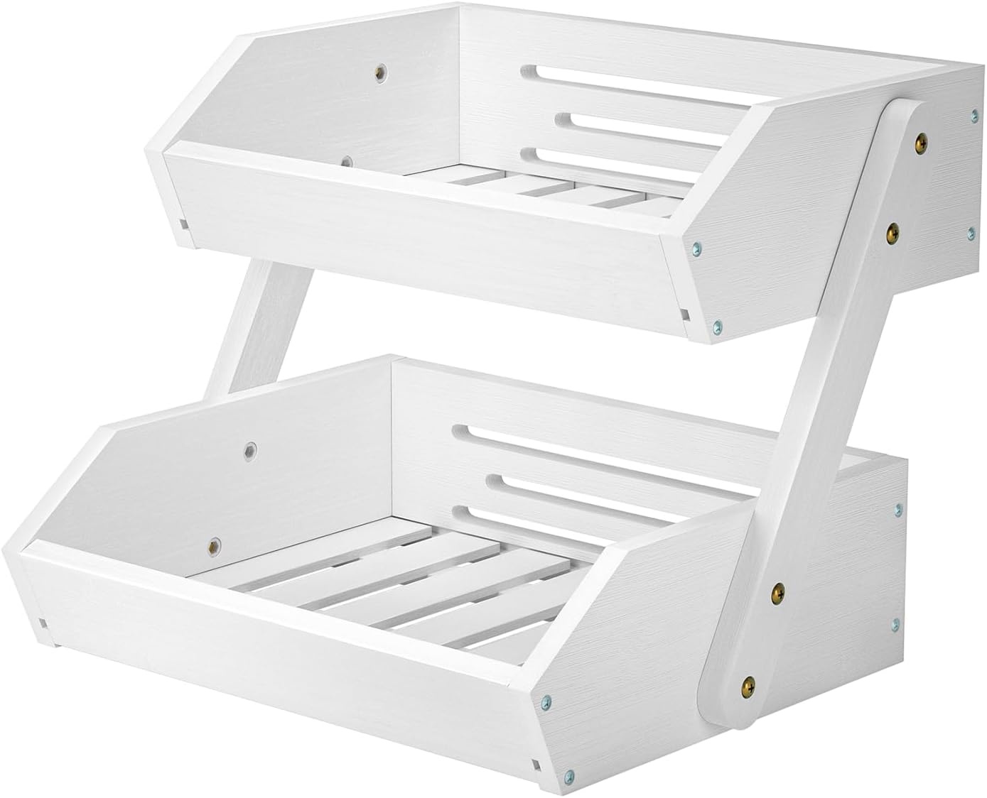 Acacia Wood Fruit Basket, 3 Tier Fruit Stand Bowl Holder Bread Vegetable Storage Rack for Kitchen Countertop