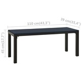 vidaXL Tuinbank 110 cm staal en HKC zwart