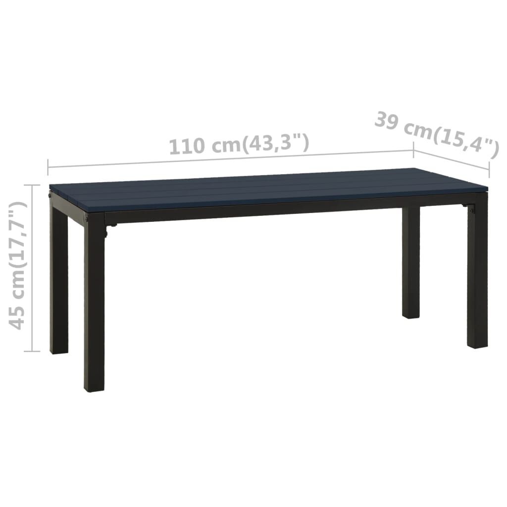 vidaXL Tuinbank 110 cm staal en HKC zwart