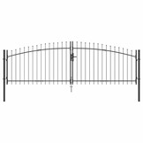 vidaXL Tuinpoort met slot Grijs 100 x 400 cm Staal