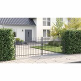 vidaXL Tuinpoort met slot Grijs 100 x 400 cm Staal