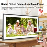QCREA 15,6 Inch Digitale Fotolijst - 32GB - Full HD Touchscreen - Zwart en Wit