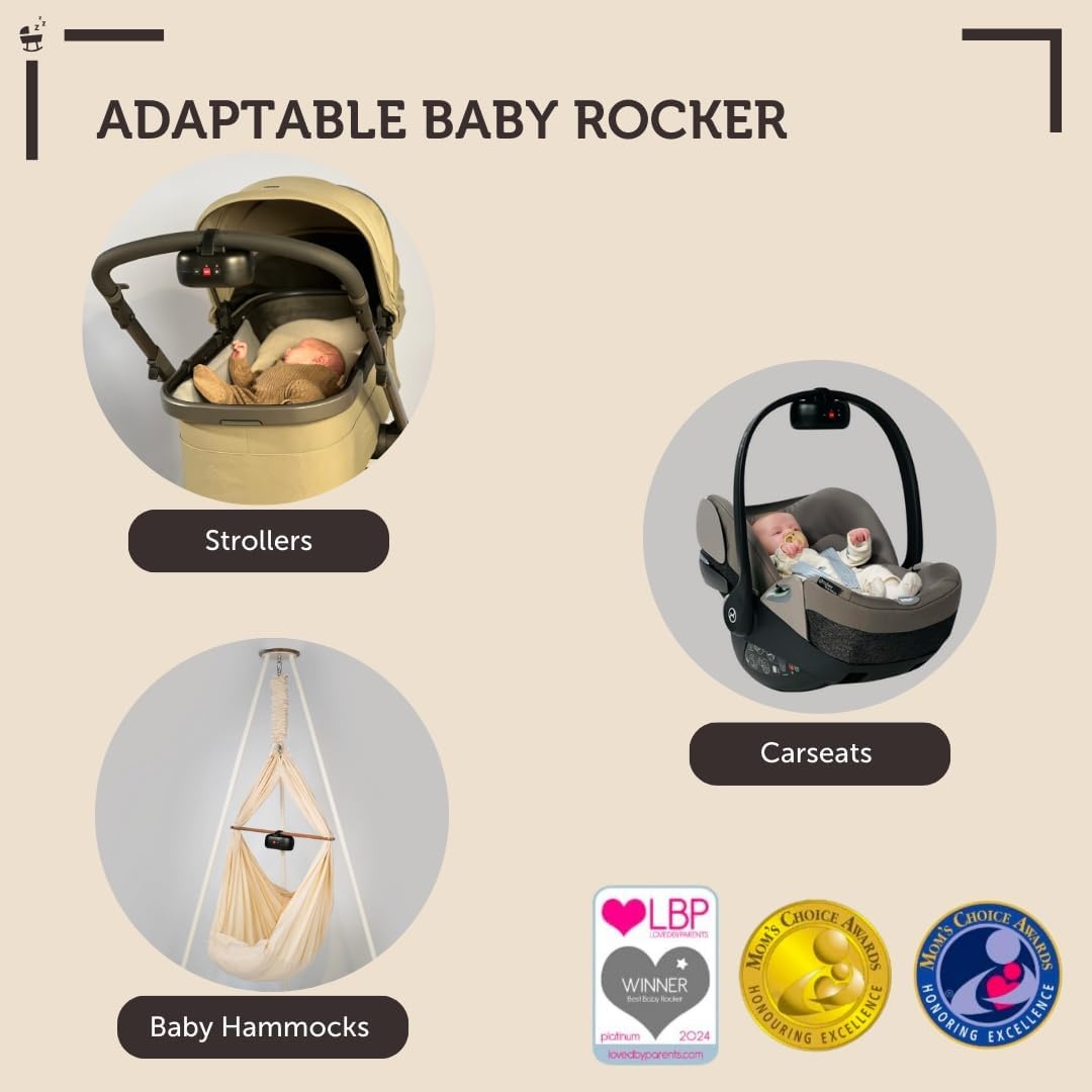 ZAZU Robby Automatische Kinderwagenwieg - Huilsensor - 5 Snelheden - Oplaadbaar - Zwart