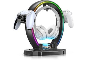 Opvouwbare Gaming Koptelefoon & Controller Standaard met RGB - 45% Korting