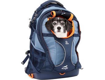 Kurgo G-Train Dog Carrier Backpack - Comfortable Travel Bag for Pets Up to 11 kg - Waterproof Bottom - Multi-Compartment Pack - Dog Hiking Gear - Rugged Adventure Backpack - Navy Blue