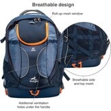 Kurgo G-Train Dog Carrier Backpack - Comfortable Travel Bag for Pets Up to 11 kg - Waterproof Bottom - Multi-Compartment Pack - Dog Hiking Gear - Rugged Adventure Backpack - Navy Blue