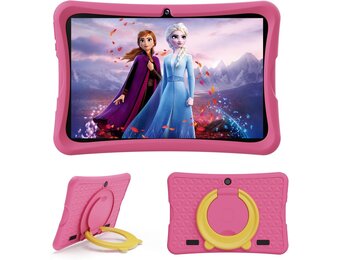 DigiLand Kindertablet 10,1 inch Android kindertablet met wifi met beschermhoes, ouderlijk toezicht, educatieve tablets, kinderen, jongens en meisjes, roze (RAM 6 GB + ROM 32 GB)