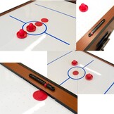 Multi Speeltafel 3-in-1 Draaibaar | Tafelvoetbal Biljart Airhockey | 121x89x84 cm | Antislip Handgrepen & Poten
