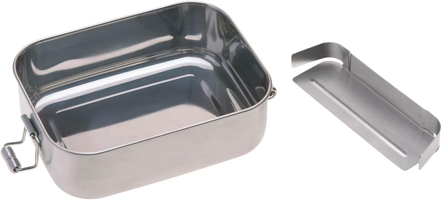 LÄSSIG 1210059964 Children's BRed Drum Stainless Steel and Bamboo Lunch Box Breakfast Box Durable Kindergarten School, Snail, Bees, Hedgehogs,1 Piece(1 Pack),Silver