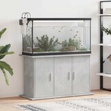 vidaXL Aquariumstandaard 101x41x58 cm bewerkt hout betongrijs