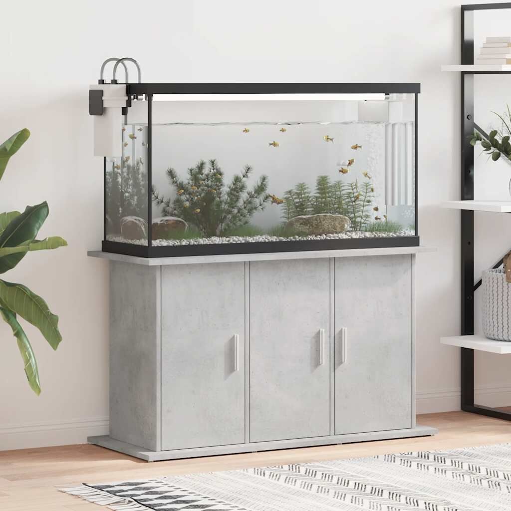 vidaXL Aquariumstandaard 101x41x58 cm bewerkt hout betongrijs