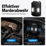 Ultrasone marterverschrikker voor in de auto, met flitslicht, muizen, marterverschrikker, zolder, muizenverjager, werkt op batterijen, met 12 V autoaccukabel en USB, effectief, muizenverjager voor
