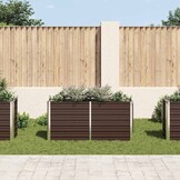vidaXL Plantenbak verhoogd 160x40x77 cm gegalvaniseerd staal bruin