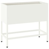 vidaXL Verhoogde Tuin Plantbak Wit 60 x 26 x 45 cm Staal