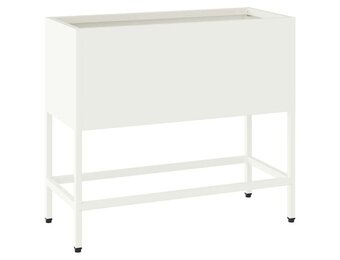 vidaXL Verhoogde Tuin Plantbak Wit 60 x 26 x 45 cm Staal