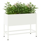 vidaXL Verhoogde Tuin Plantbak Wit 60 x 26 x 45 cm Staal