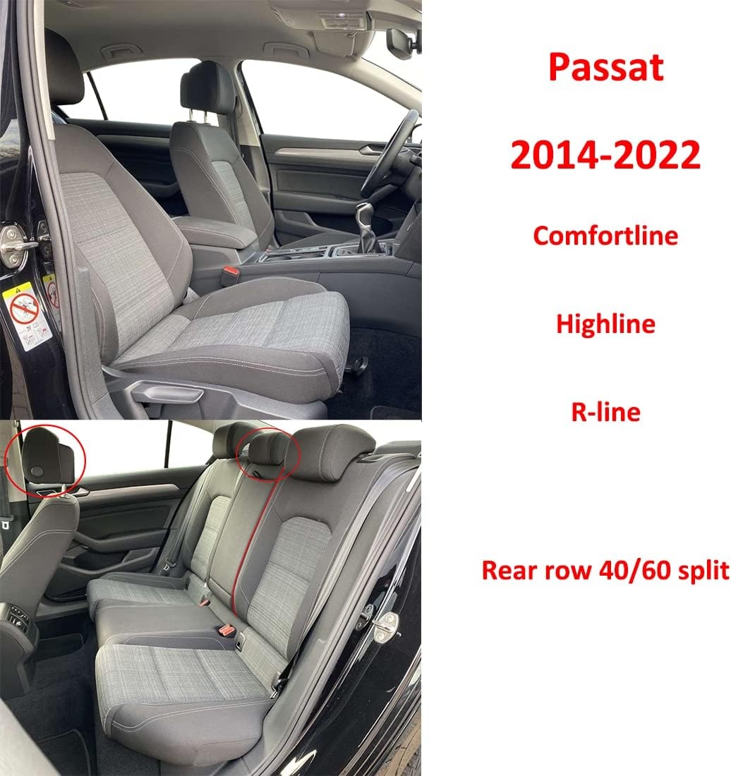 Stoelhoezen Volkswagen Passat (2014-2021) Zwart | 58% Korting