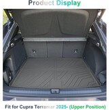 GAFAT Compatible with Cupra Terramar 2025 2026 hybrid/plug-in hybrid trunk mat, easy to fold, TPE all-weather trunk mat, high edge, 3D scanning multifunctional mat (top)