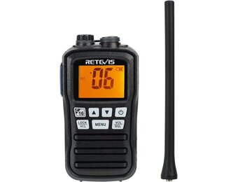 Retevis RM01 Marine Walkie Talkie IP67 Waterproof Handheld Radio Vibration Floating 88 Channels Handheld Radio for Kayaking Fishing Boating (Black, 1 Pack)